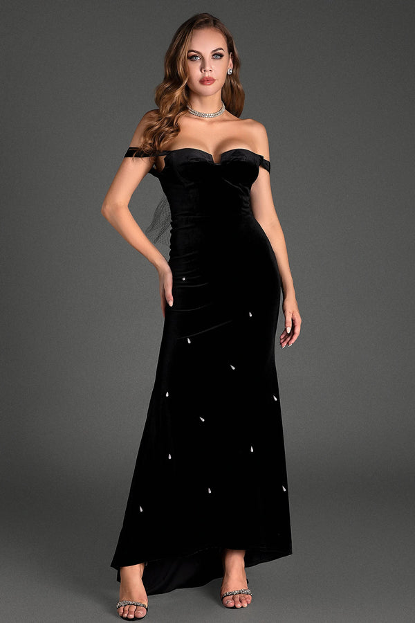 Perrotis Diamond Bow Embellished Mermaid Dress