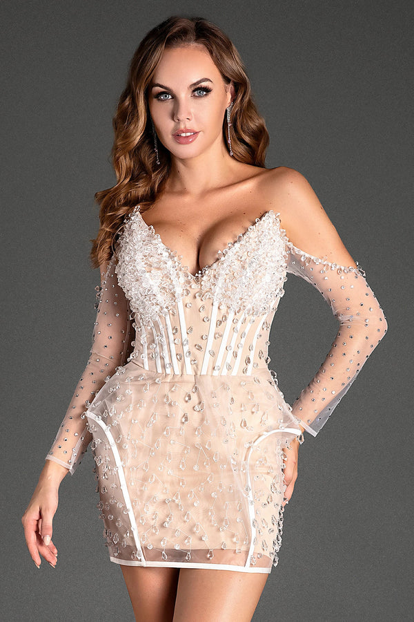 Kourakis Crystal Corset Mini Dress