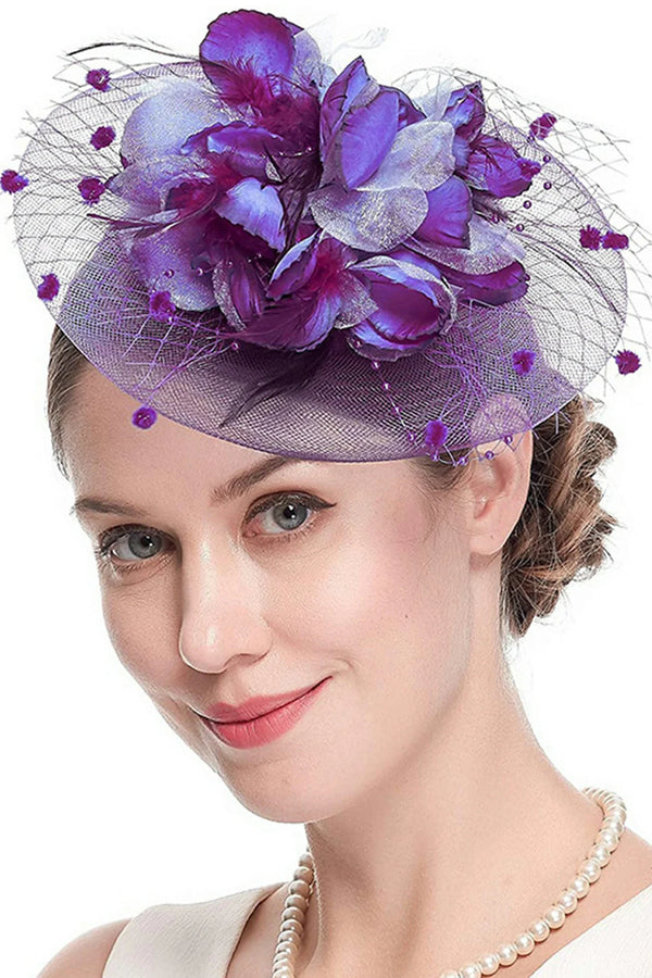 Araceli Mesh Flower Feather Hairband