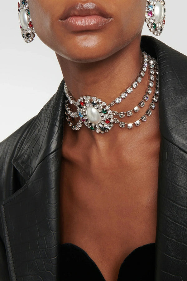 Anslie Pearl Diamond Layer Necklace