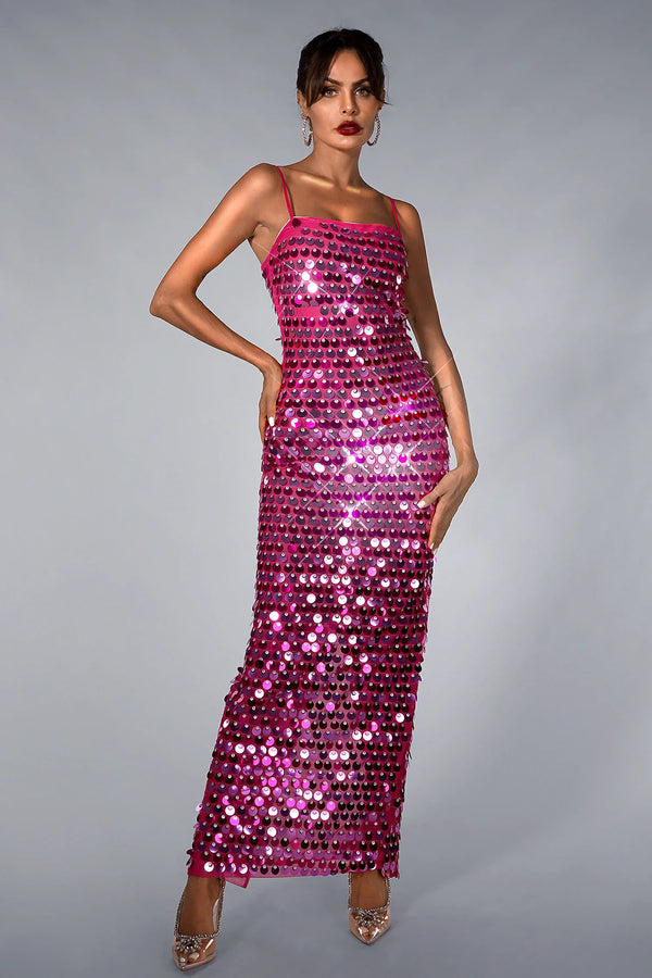 Carmelina Sequin Strap Maxi Dress