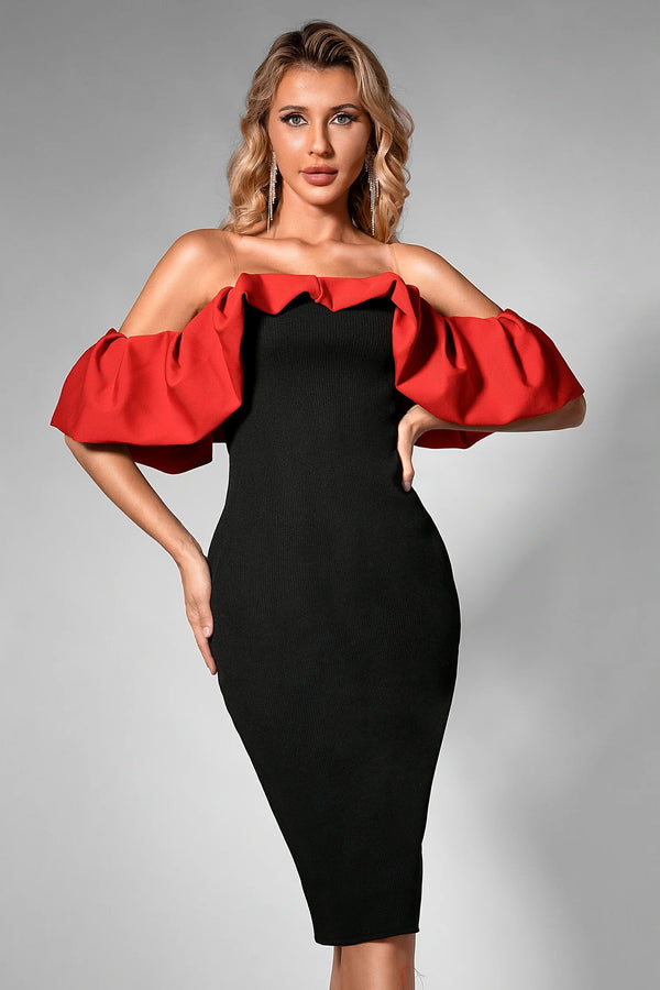 Irvette Floral Ruffle Bandage Dress